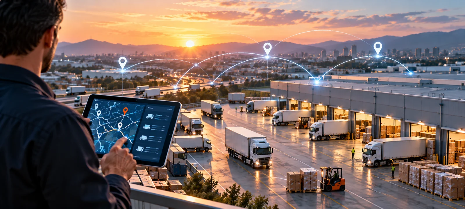 Dağıtım noktaları ve araç rotalarının tablet üzerinden planlanması